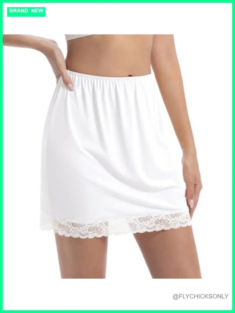 Half Slip for Women Anti Static Lace Trim Underskirt Mini Slip Skirt